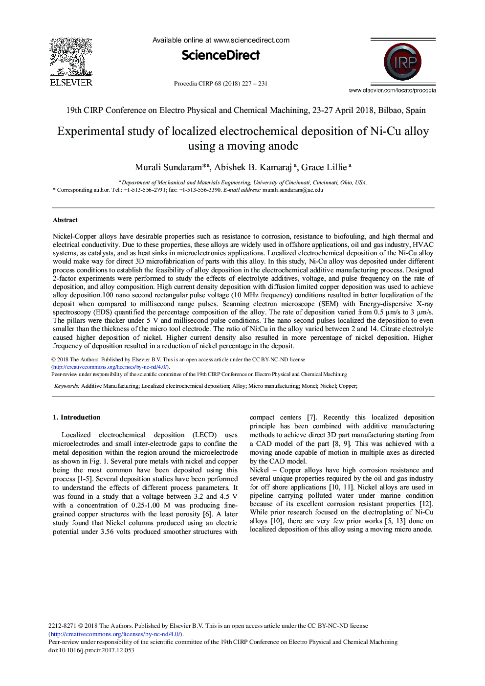 Experimental Study of Localized Electrochemical Deposition of Ni-Cu Alloy Using a Moving Anode