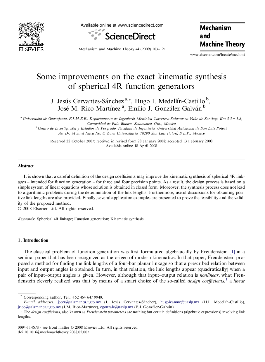 Some improvements on the exact kinematic synthesis of spherical 4R function generators