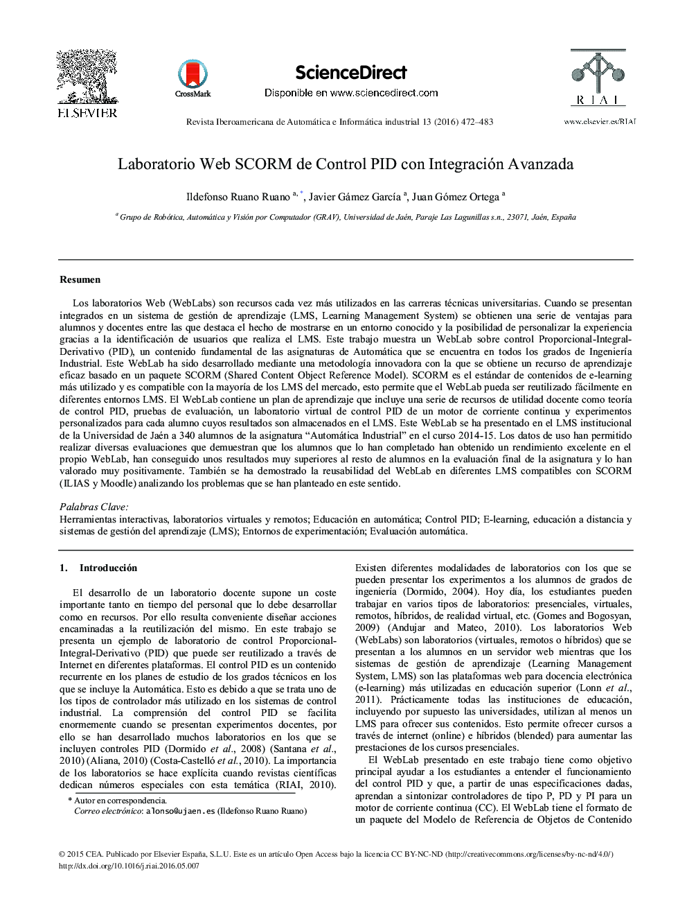 Laboratorio Web SCORM de Control PID con Integración Avanzada