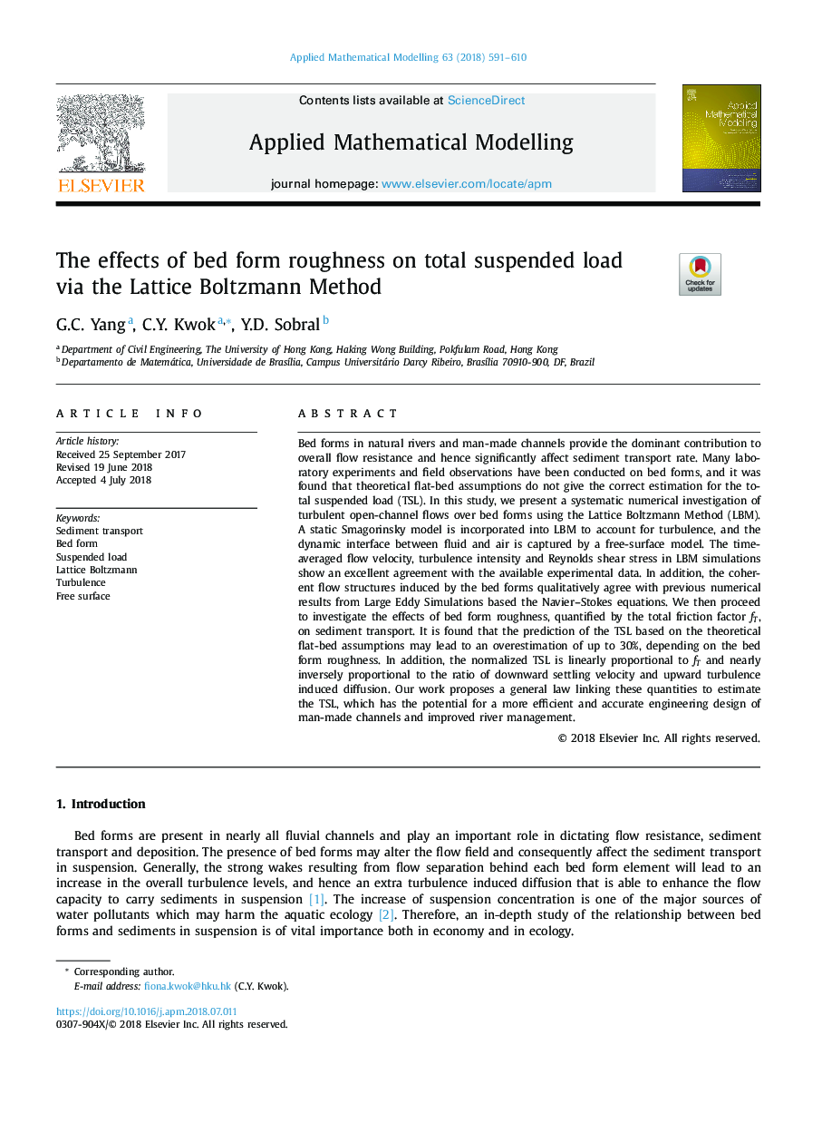 The effects of bed form roughness on total suspended load via the Lattice Boltzmann Method