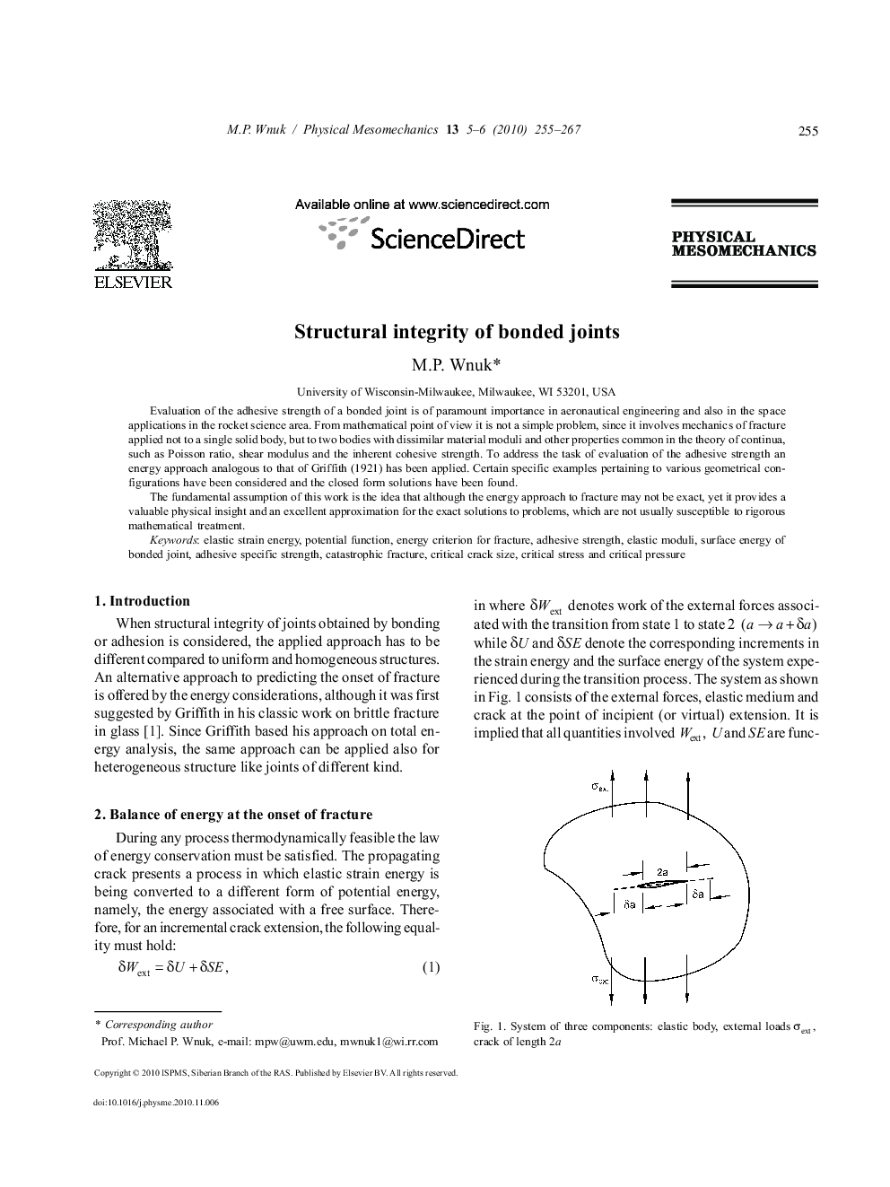 Structural integrity of bonded joints