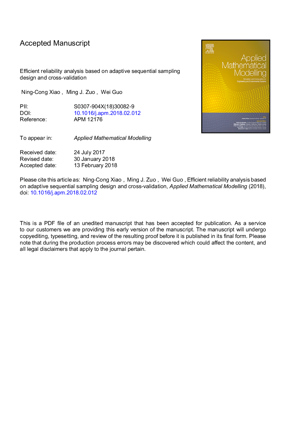 Efficient reliability analysis based on adaptive sequential sampling design and cross-validation