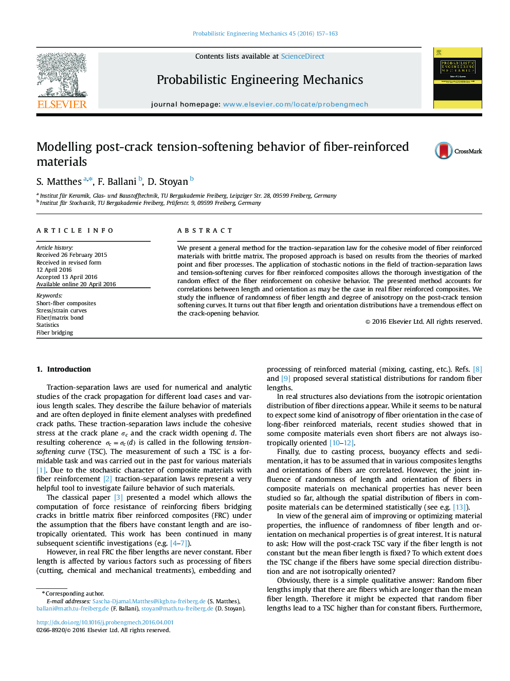 Modelling post-crack tension-softening behavior of fiber-reinforced materials