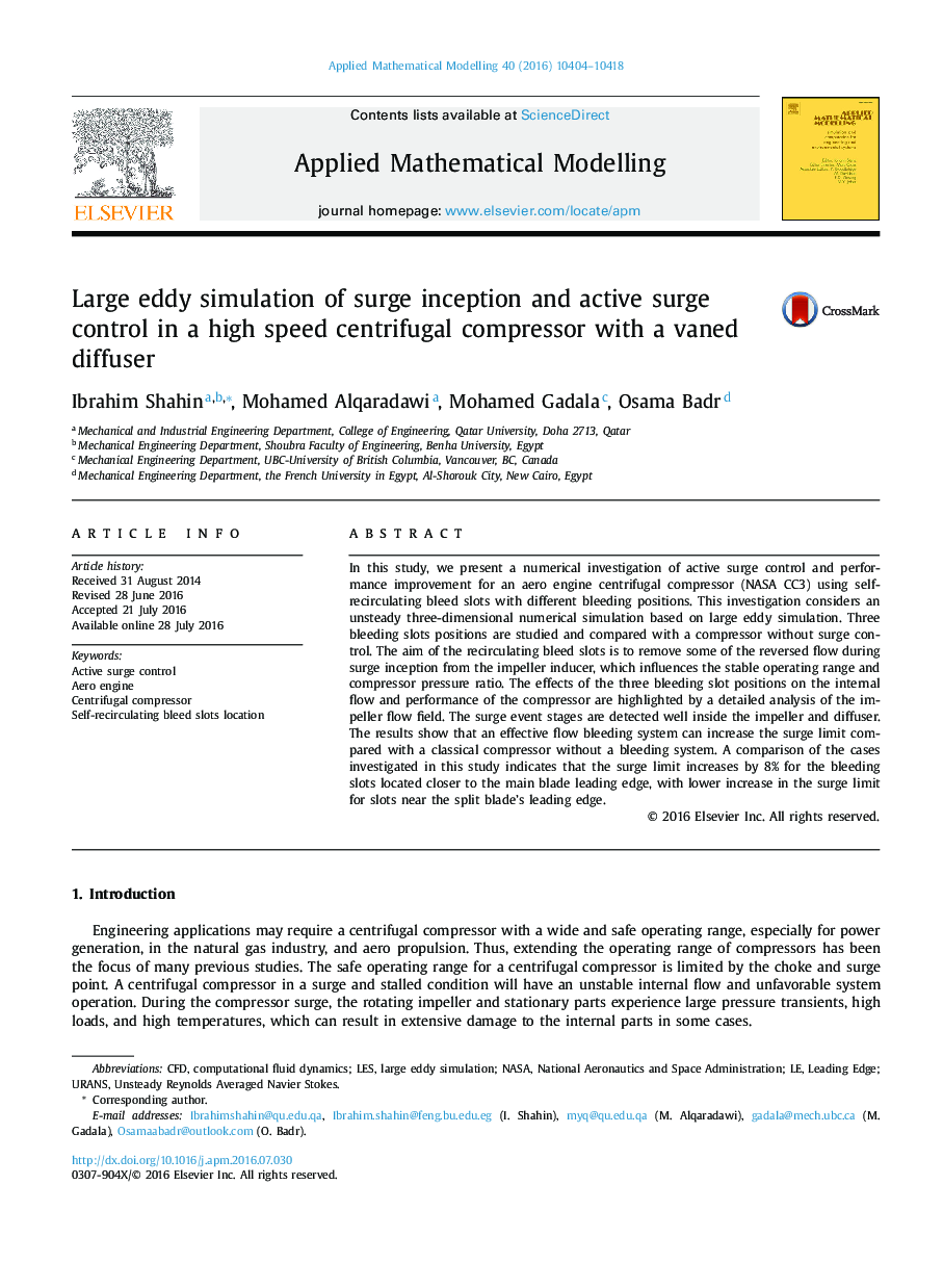 Large eddy simulation of surge inception and active surge control in a high speed centrifugal compressor with a vaned diffuser