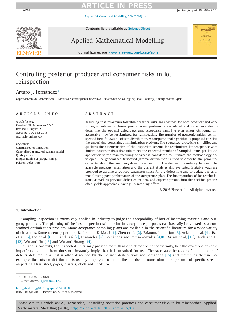 Controlling posterior producer and consumer risks in lot reinspection