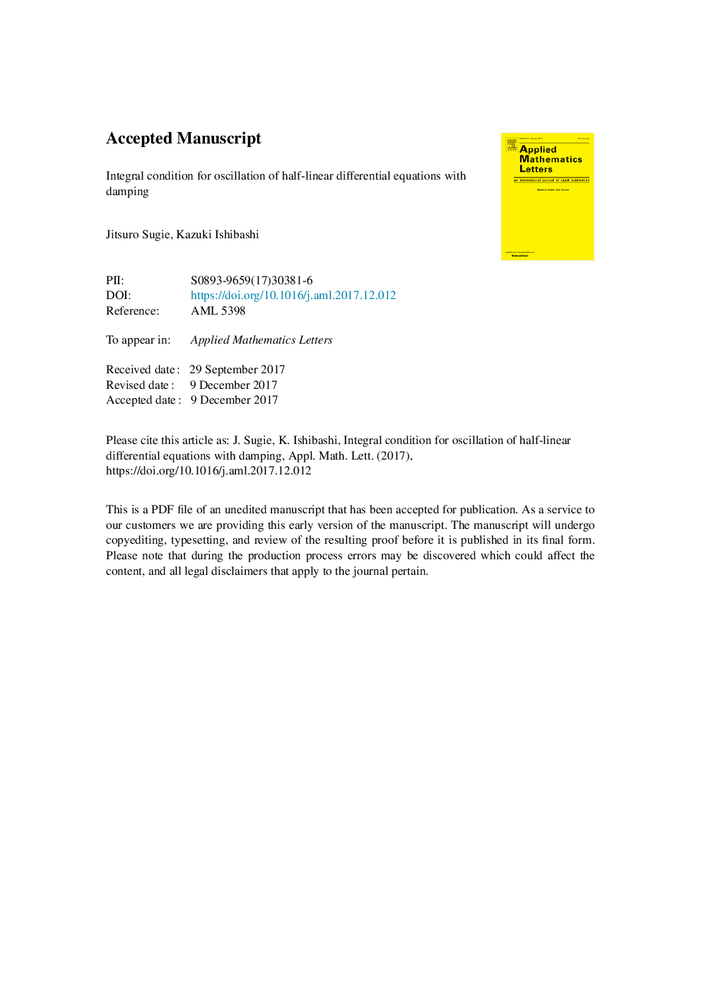 Integral condition for oscillation of half-linear differential equations with damping