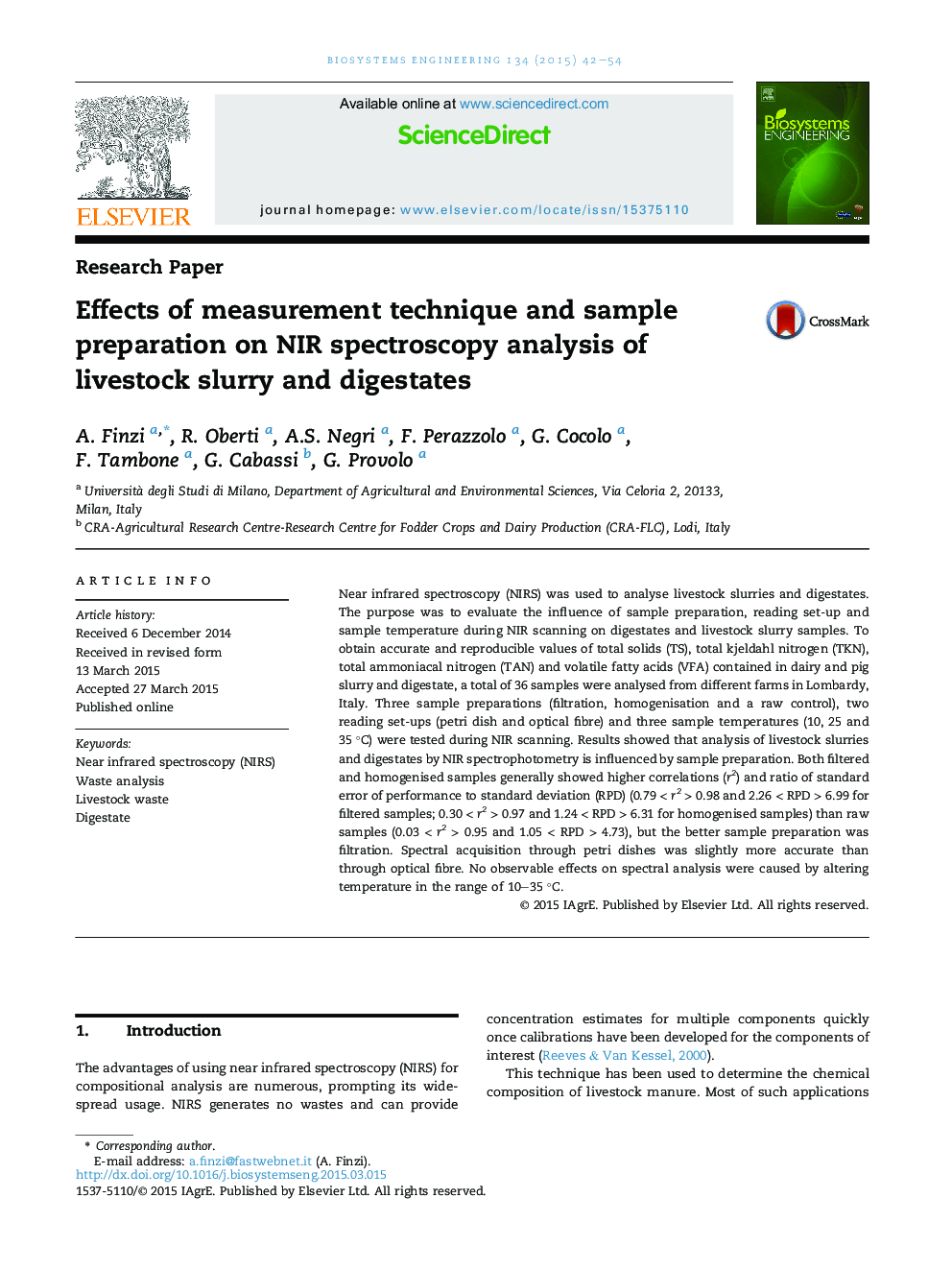 Effects of measurement technique and sample preparation on NIR spectroscopy analysis of livestock slurry and digestates