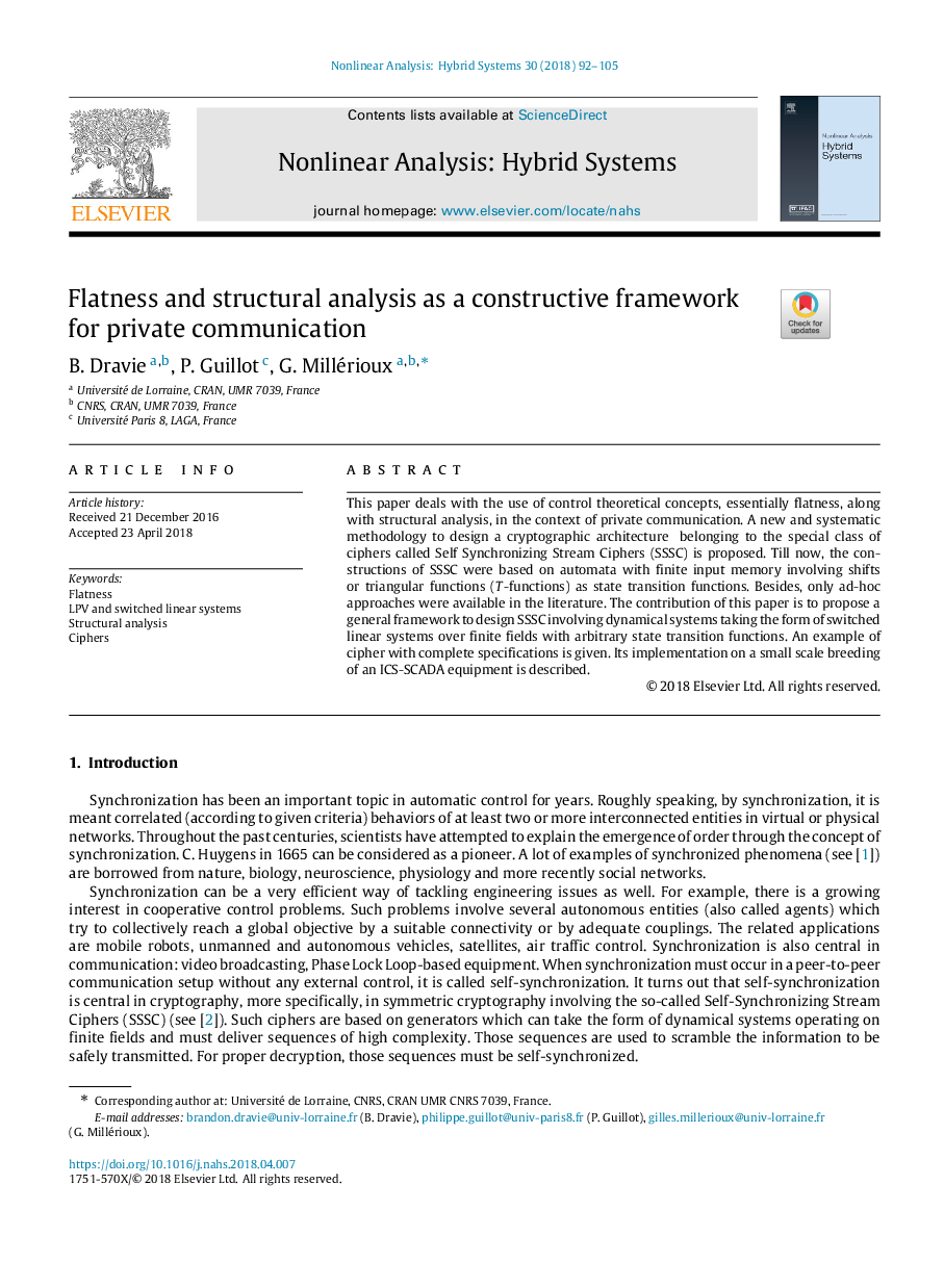 Flatness and structural analysis as a constructive framework for private communication