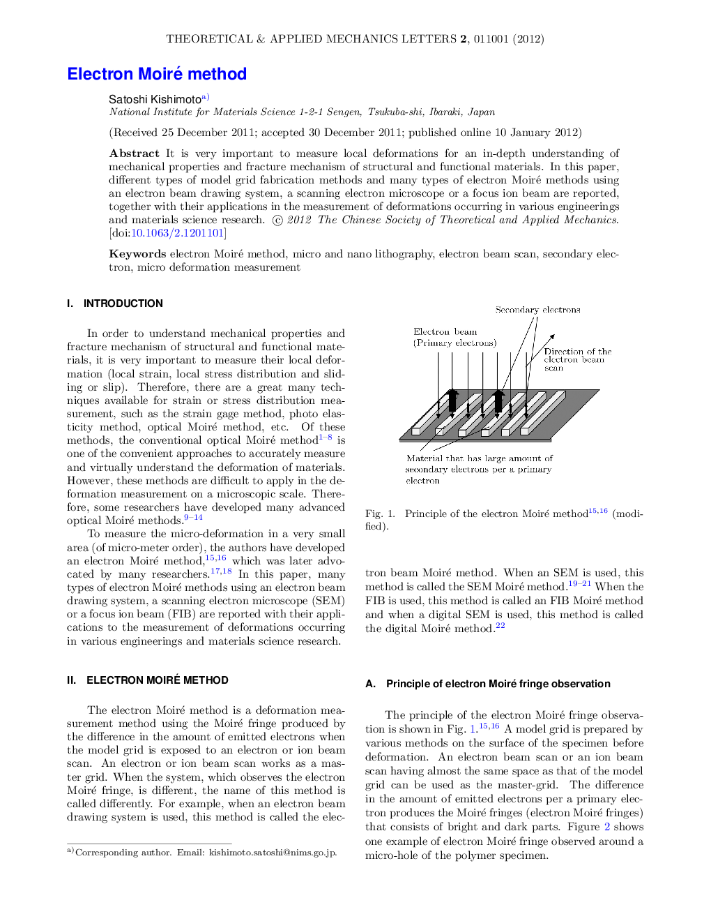 Electron Moiré method