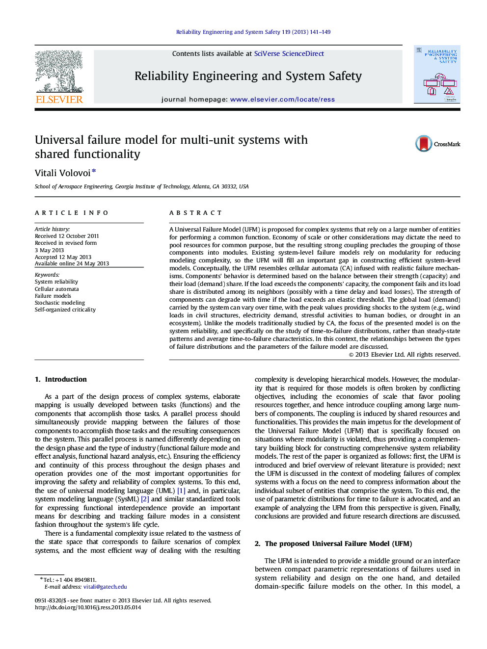 Universal failure model for multi-unit systems with shared functionality