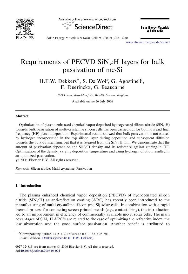 Requirements of PECVD SiNx:H layers for bulk passivation of mc-Si