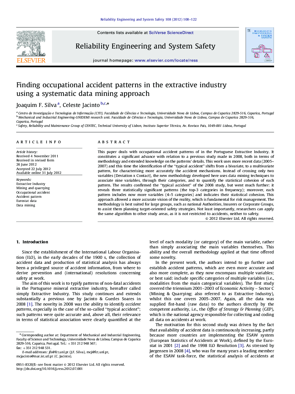 Finding occupational accident patterns in the extractive industry using a systematic data mining approach