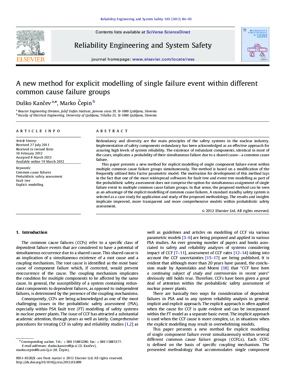 A new method for explicit modelling of single failure event within different common cause failure groups