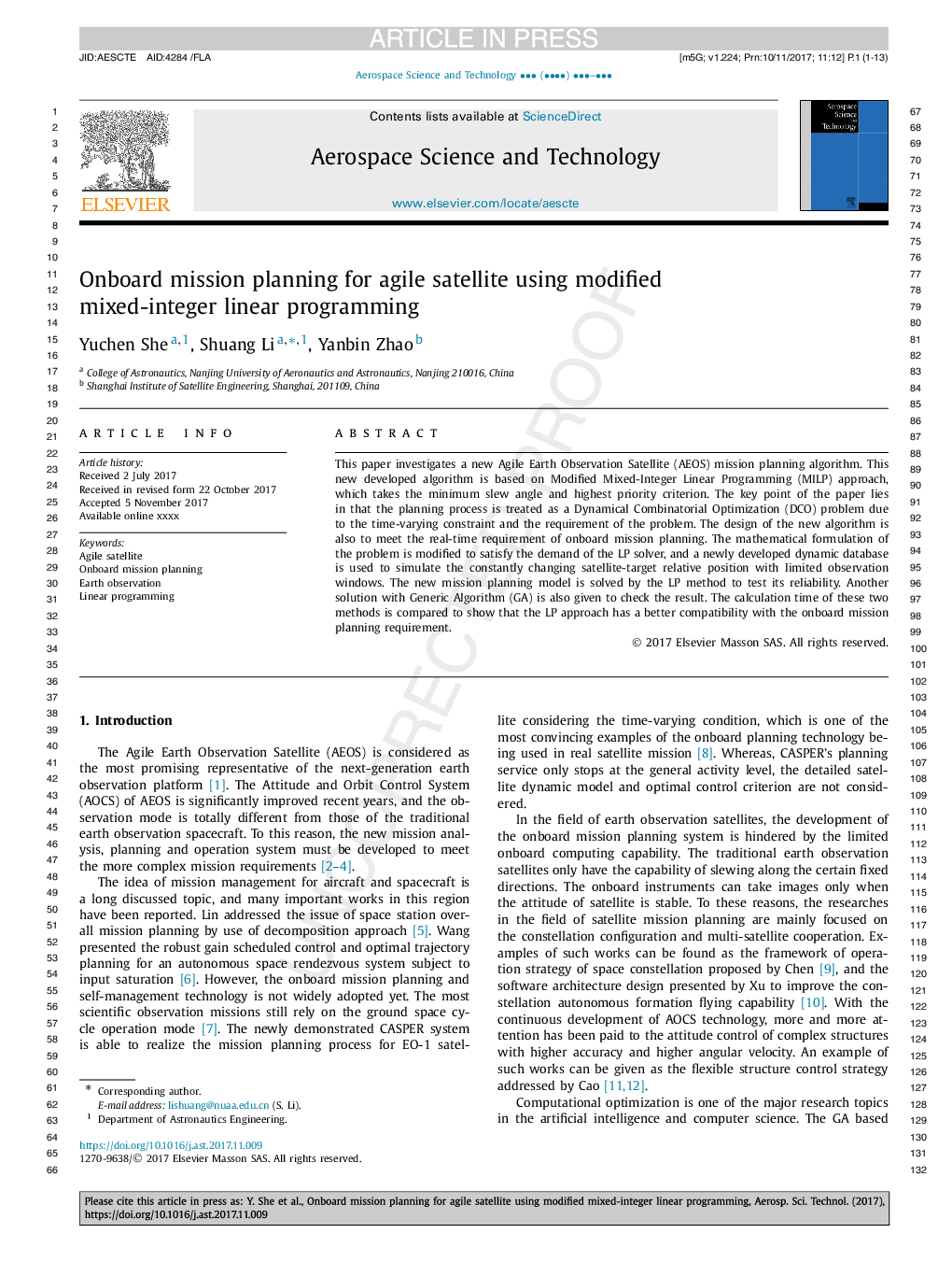 Onboard mission planning for agile satellite using modified mixed-integer linear programming