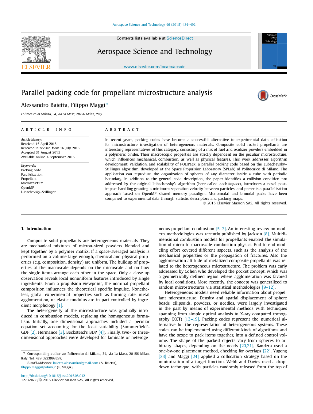 Parallel packing code for propellant microstructure analysis