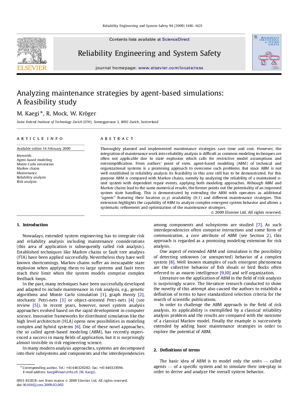 Analyzing maintenance strategies by agent-based simulations: A feasibility study