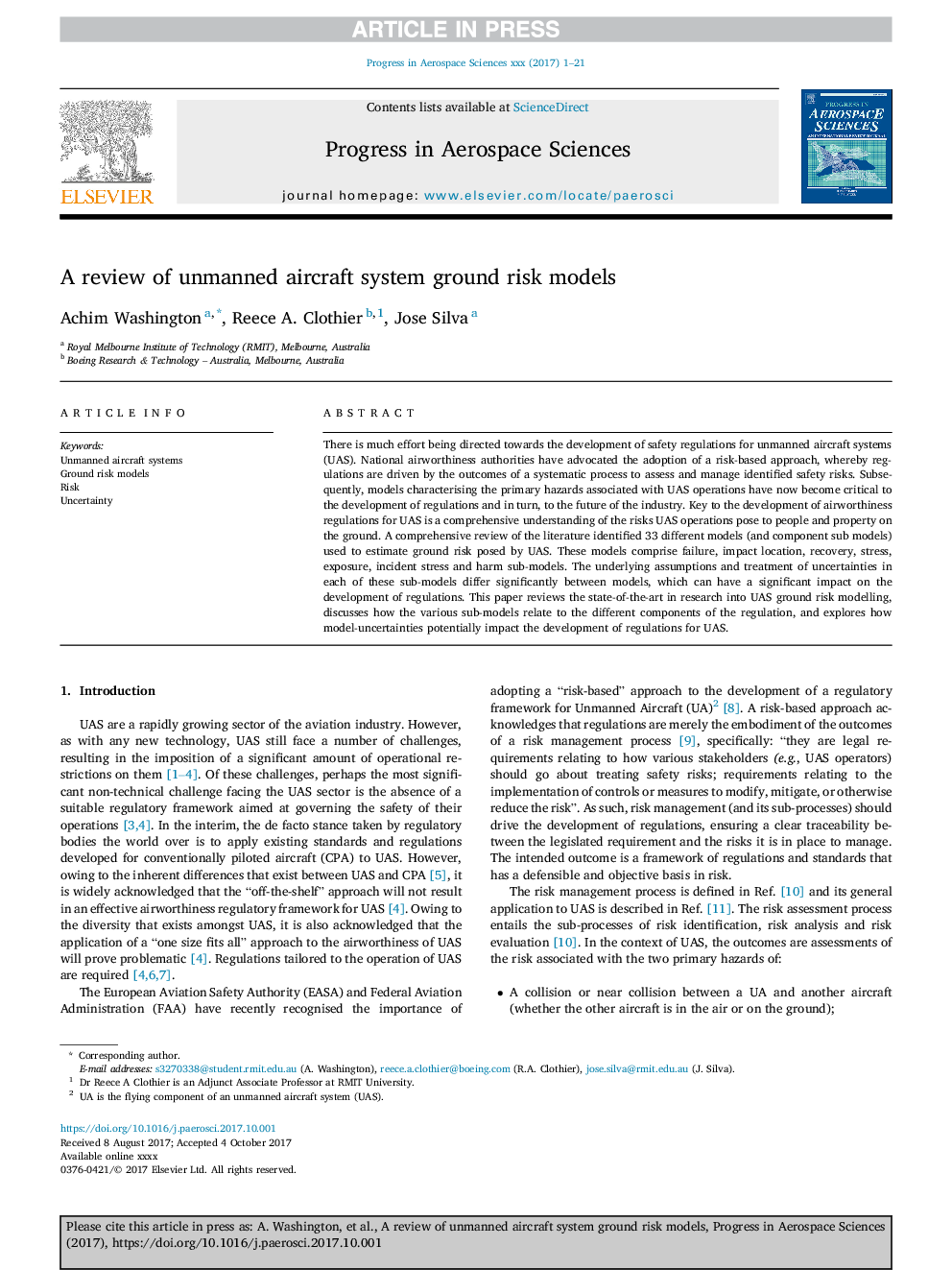 A review of unmanned aircraft system ground risk models