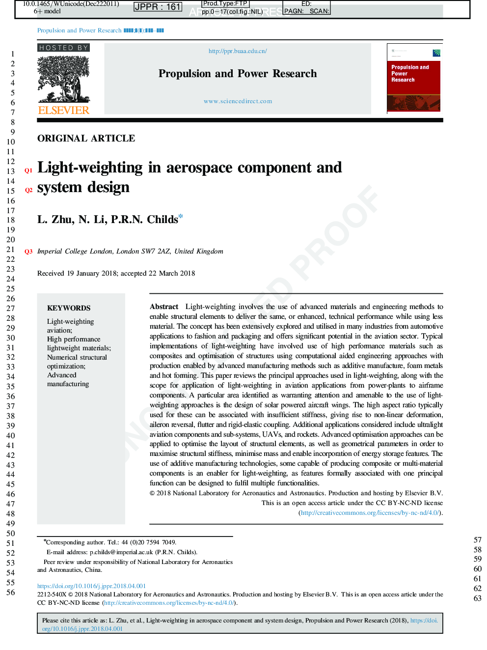 Light-weighting in aerospace component and system design