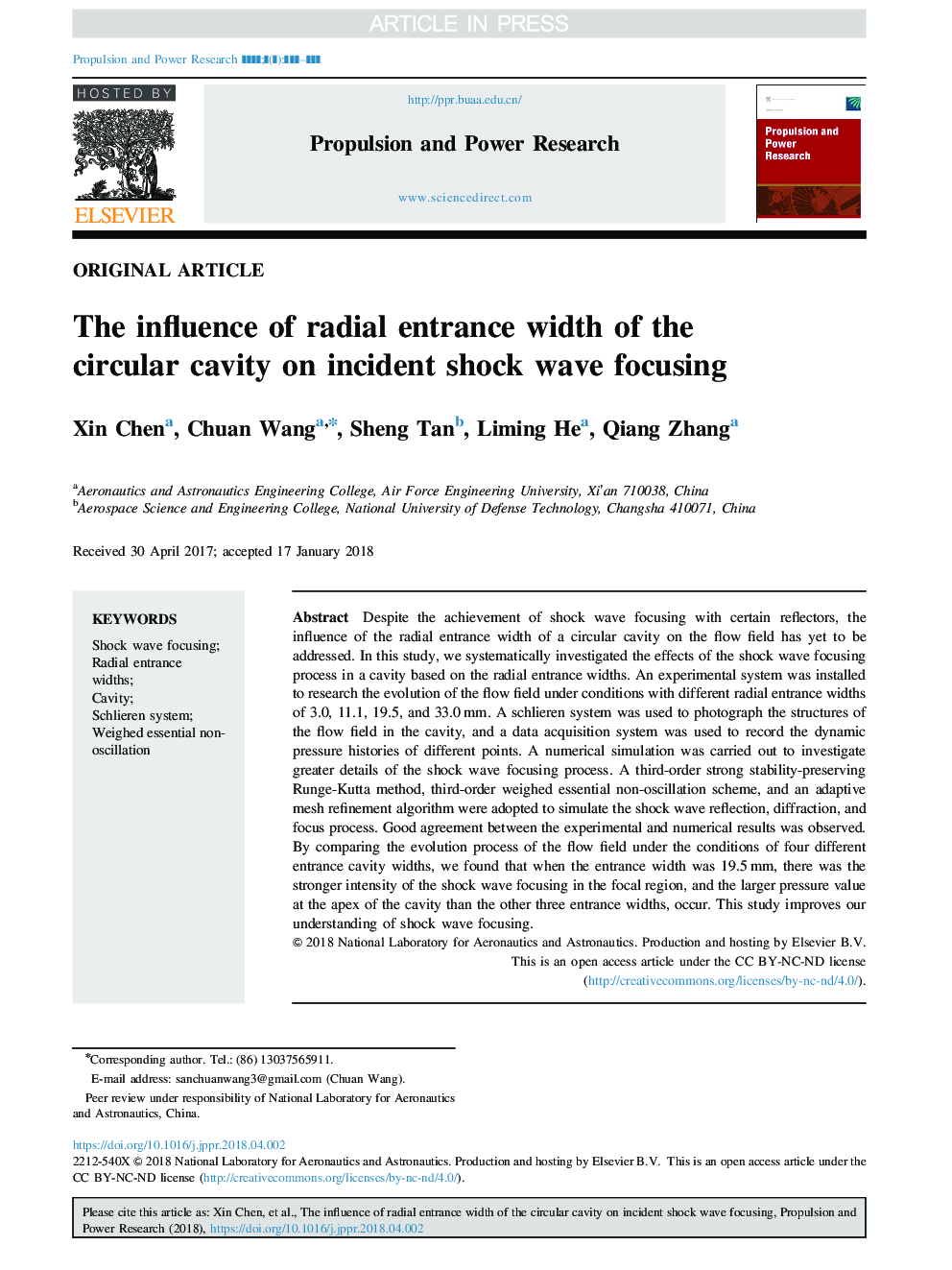 The influence of radial entrance width of the circular cavity on incident shock wave focusing