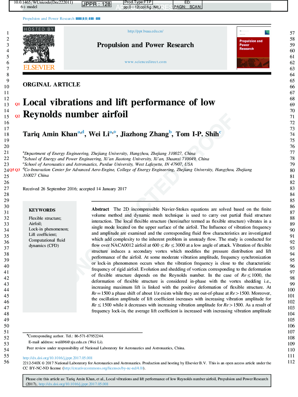 Local vibrations and lift performance of low Reynolds number airfoil