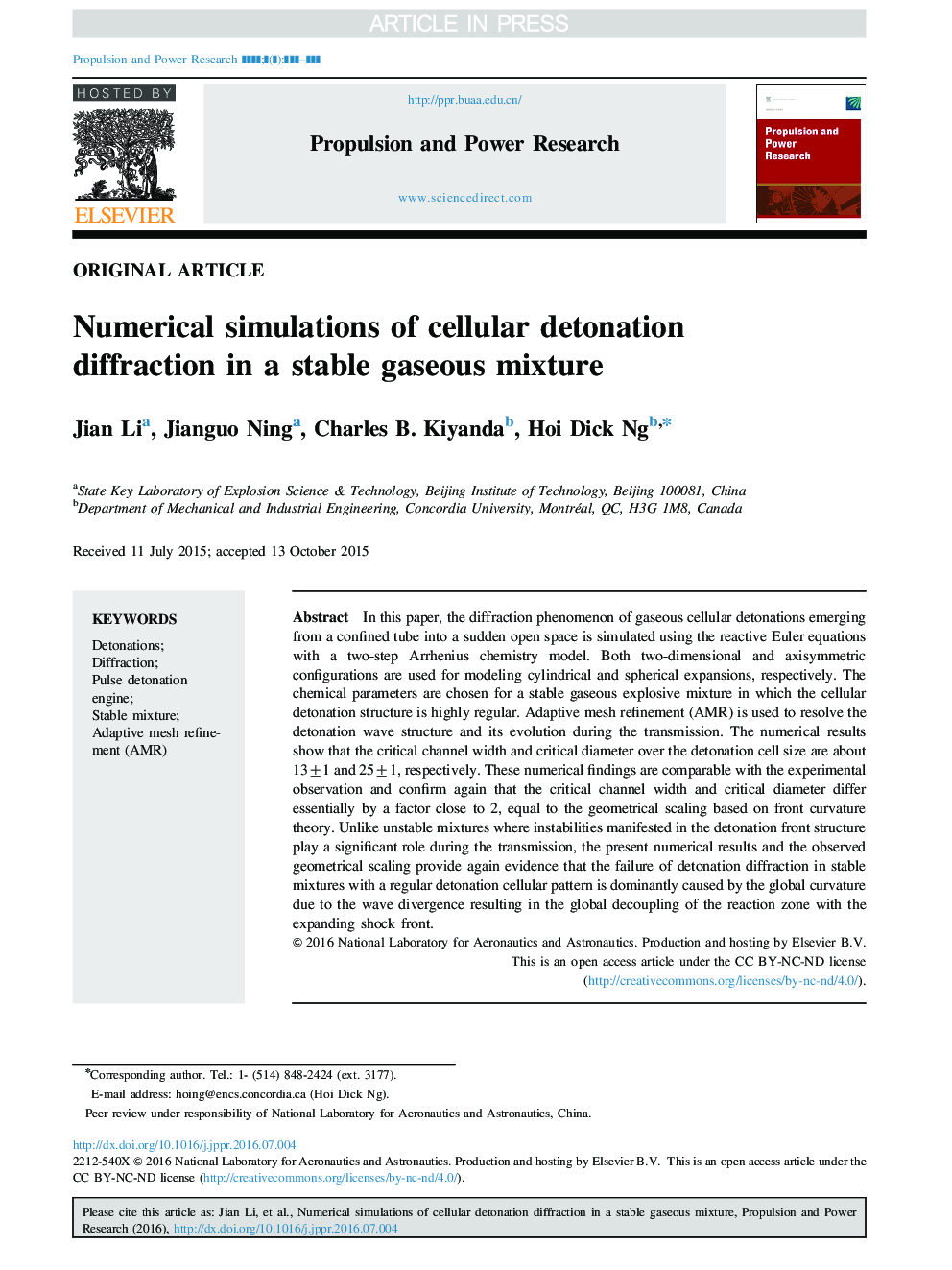 Numerical simulations of cellular detonation diffraction in a stable gaseous mixture