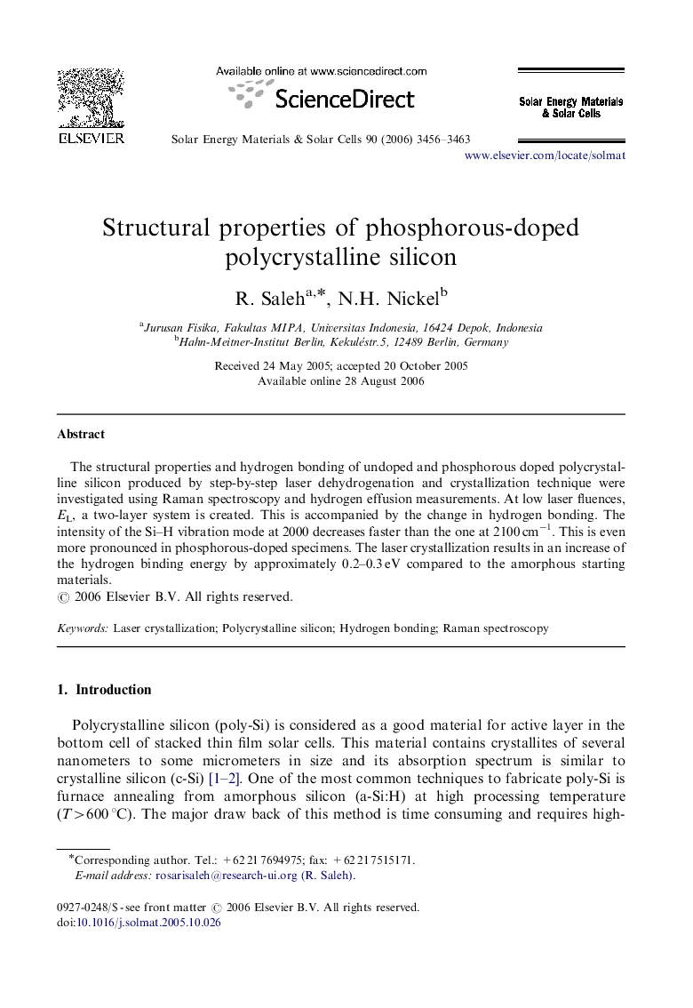 Structural properties of phosphorous-doped polycrystalline silicon