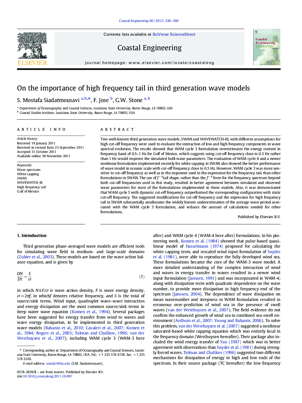 On the importance of high frequency tail in third generation wave models