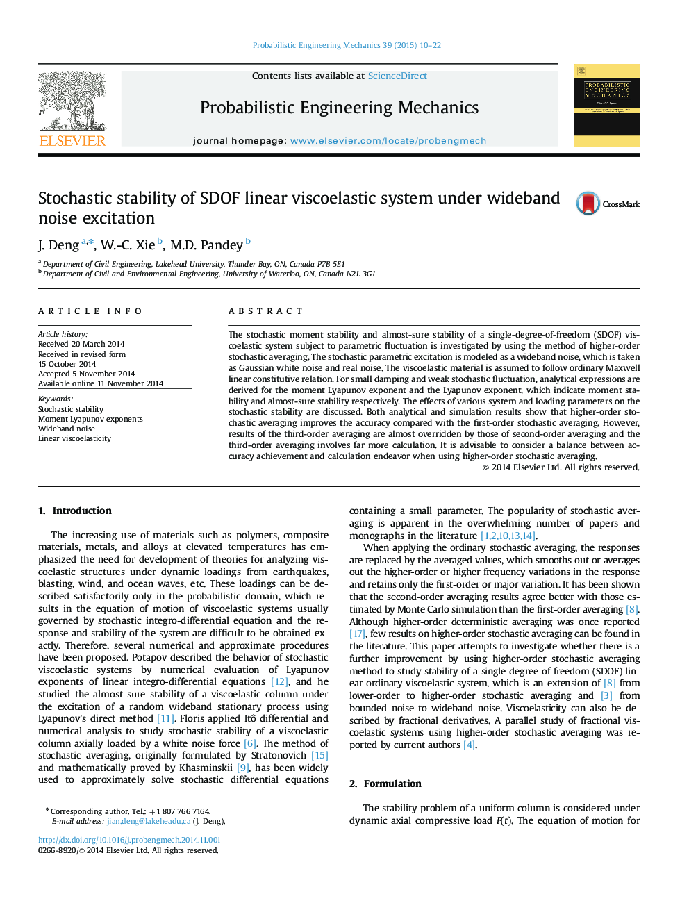 Stochastic stability of SDOF linear viscoelastic system under wideband noise excitation