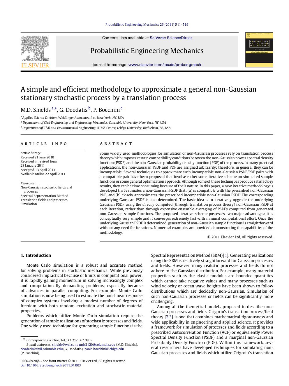 A simple and efficient methodology to approximate a general non-Gaussian stationary stochastic process by a translation process