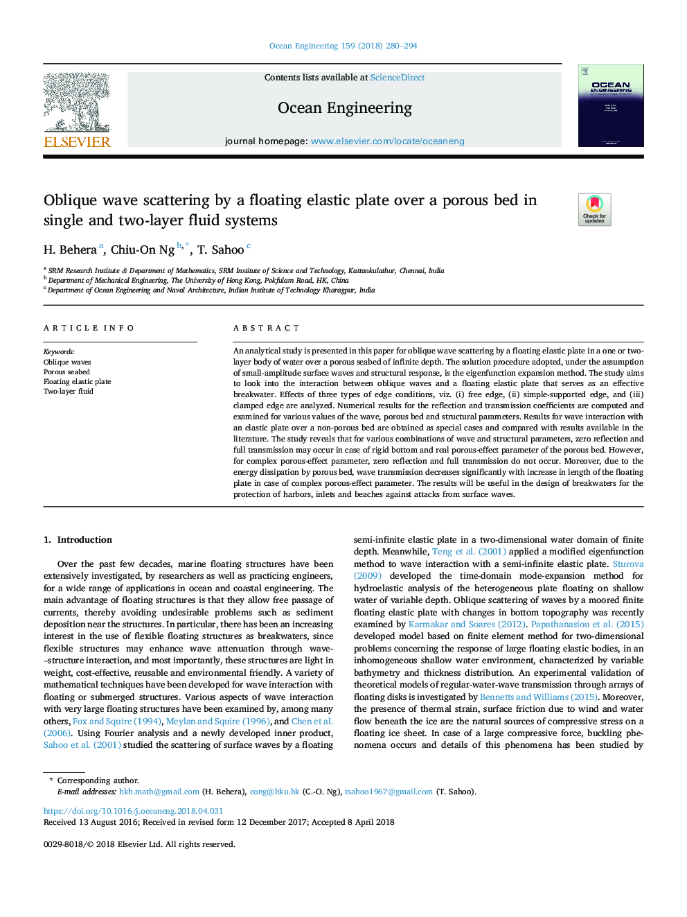 Oblique wave scattering by a floating elastic plate over a porous bed in single and two-layer fluid systems