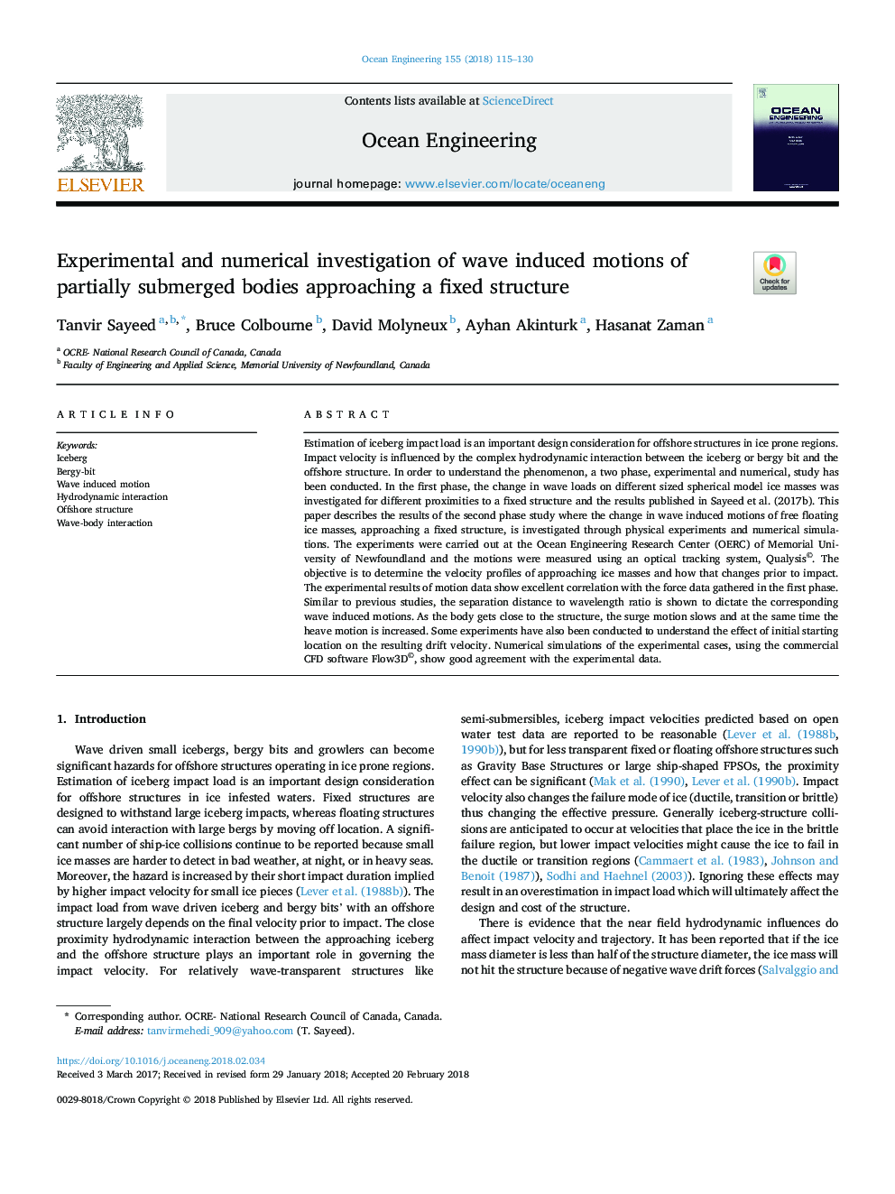 Experimental and numerical investigation of wave induced motions of partially submerged bodies approaching a fixed structure