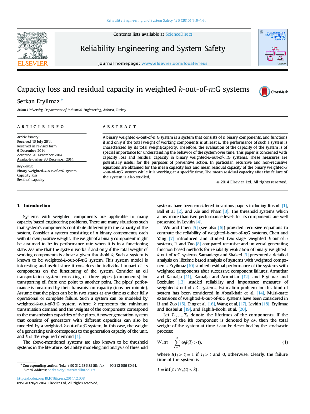 Capacity loss and residual capacity in weighted k-out-of-n:G systems