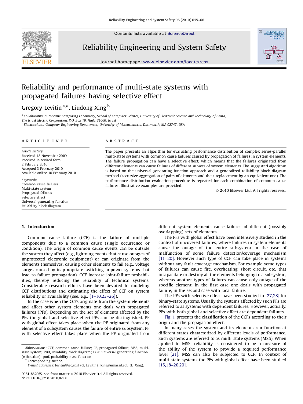 Reliability and performance of multi-state systems with propagated failures having selective effect