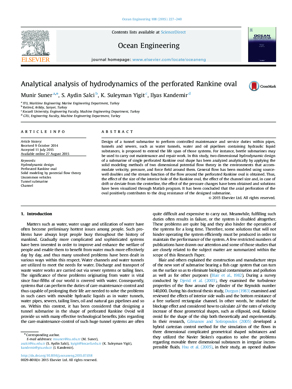 Analytical analysis of hydrodynamics of the perforated Rankine oval