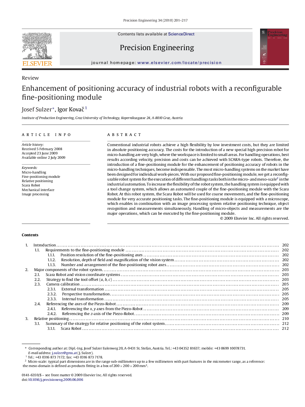 Enhancement of positioning accuracy of industrial robots with a reconfigurable fine-positioning module