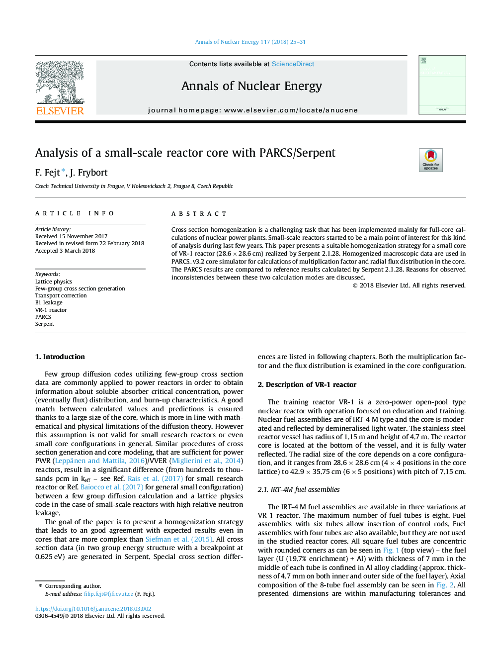 Analysis of a small-scale reactor core with PARCS/Serpent