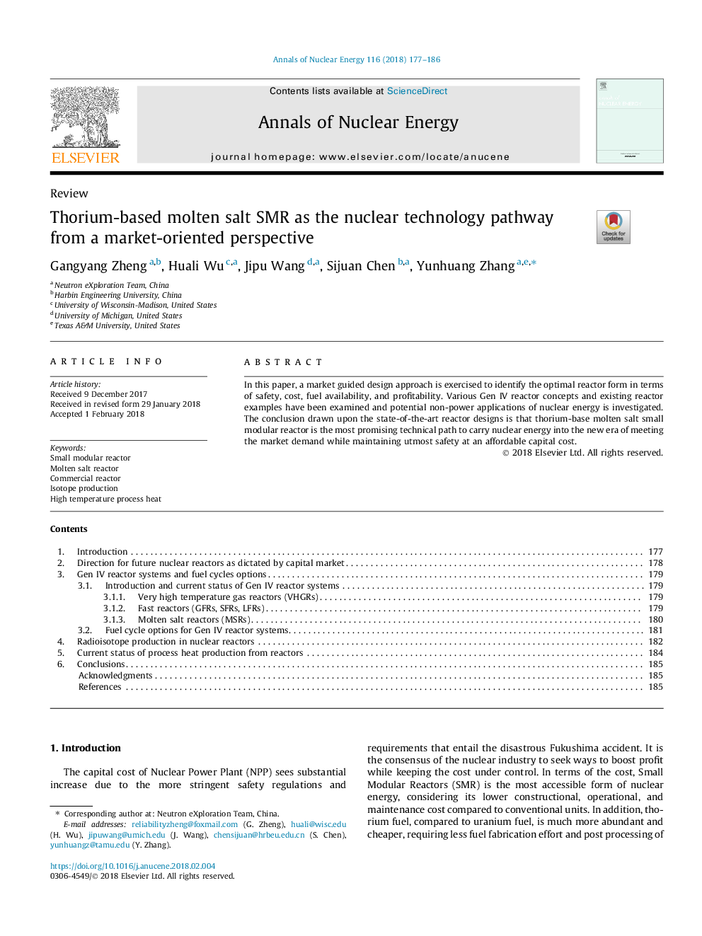 Thorium-based molten salt SMR as the nuclear technology pathway from a market-oriented perspective