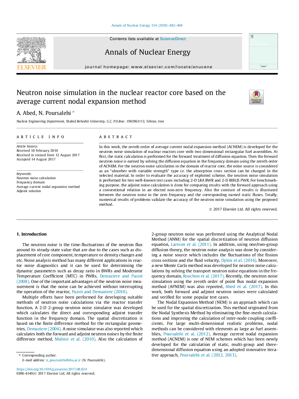 Neutron noise simulation in the nuclear reactor core based on the average current nodal expansion method