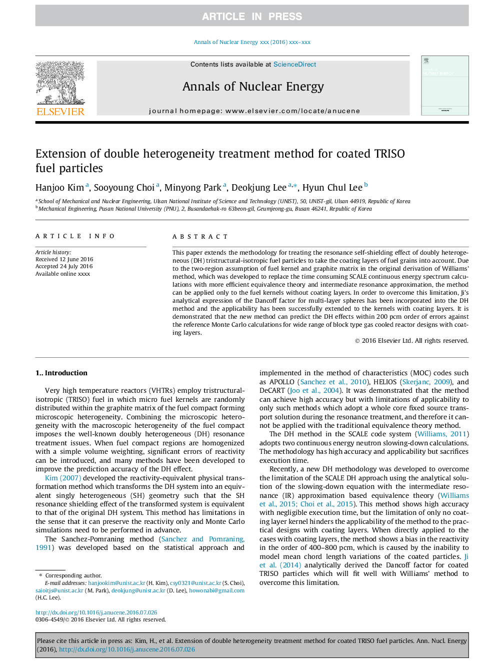Extension of double heterogeneity treatment method for coated TRISO fuel particles