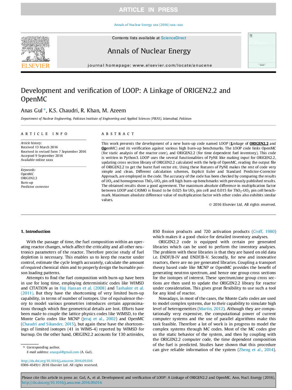 Development and verification of LOOP: A Linkage of ORIGEN2.2 and OpenMC