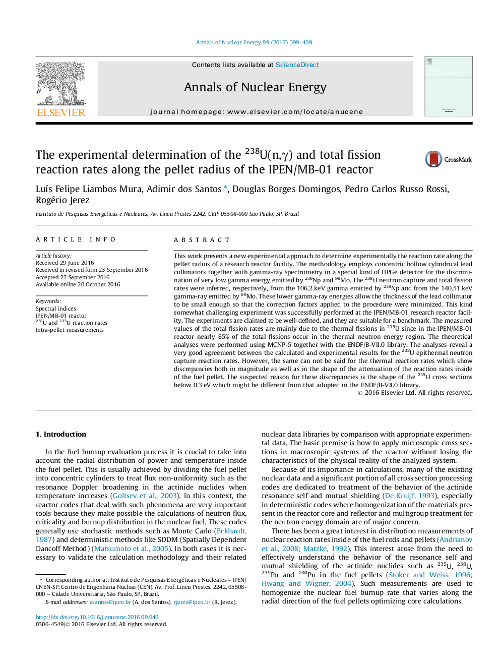 The experimental determination of the 238U(n,Î³) and total fission reaction rates along the pellet radius of the IPEN/MB-01 reactor