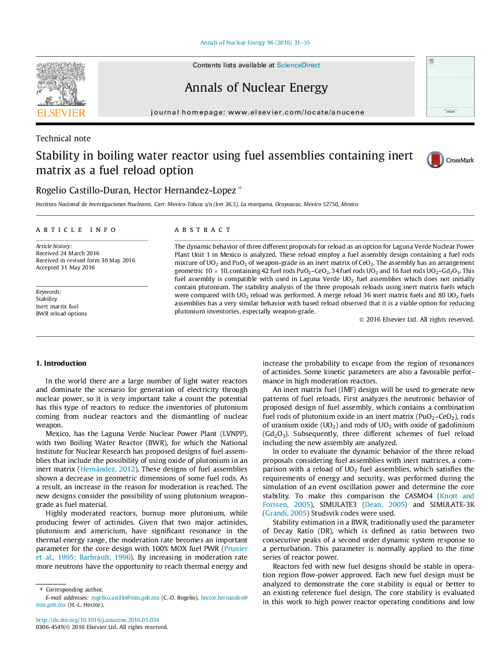 Stability in boiling water reactor using fuel assemblies containing inert matrix as a fuel reload option