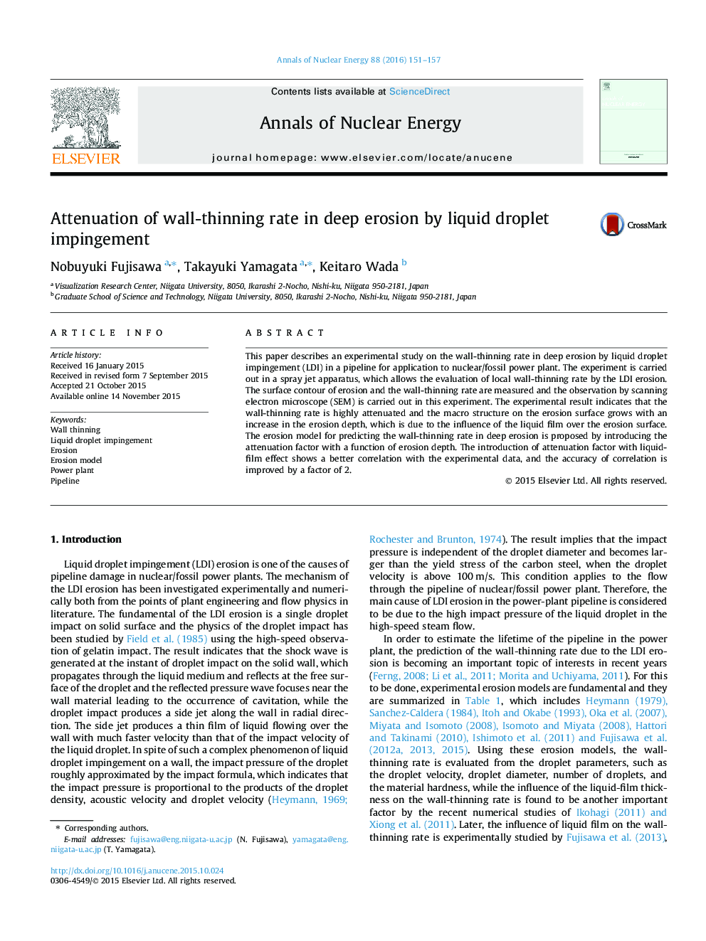 Attenuation of wall-thinning rate in deep erosion by liquid droplet impingement