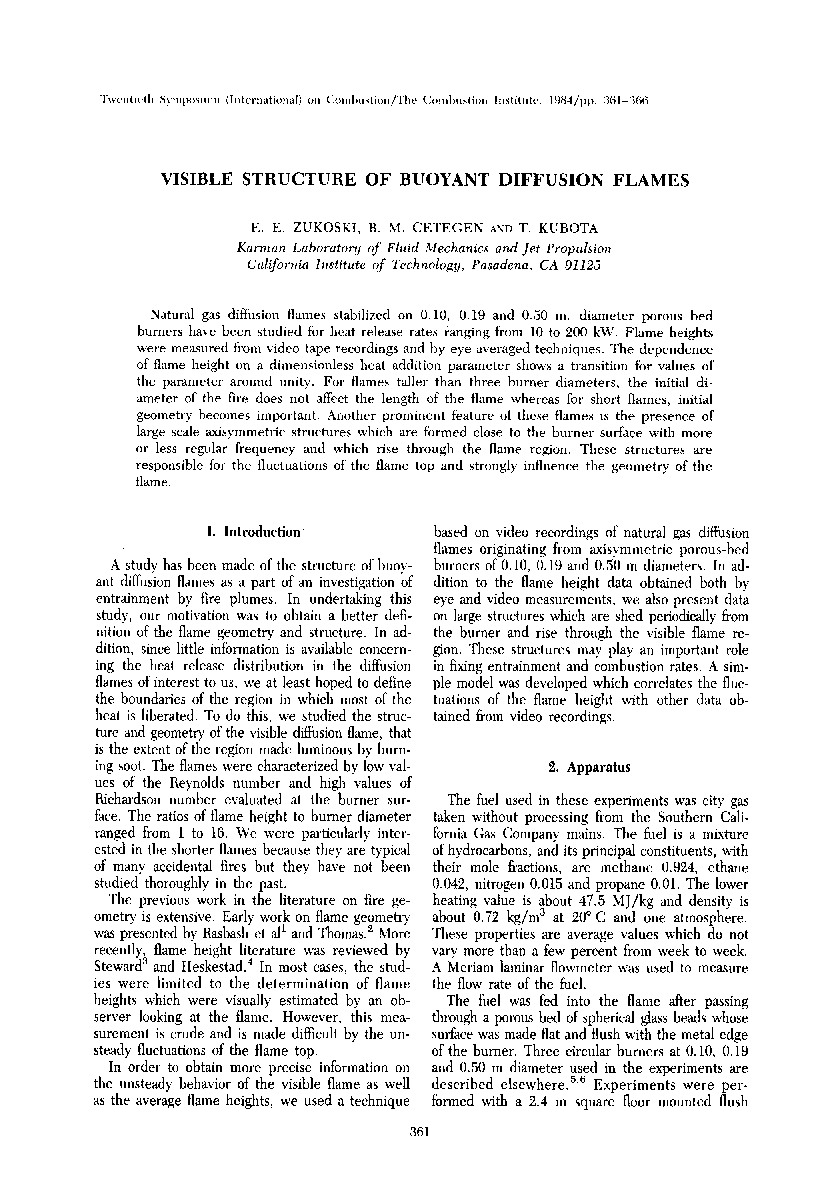 Visible structure of buoyant diffusion flames