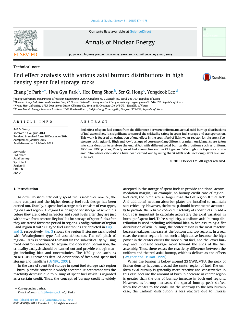 End effect analysis with various axial burnup distributions in high density spent fuel storage racks