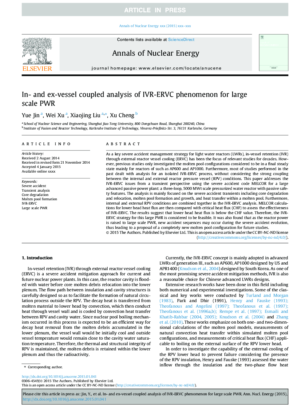 In- and ex-vessel coupled analysis of IVR-ERVC phenomenon for large scale PWR