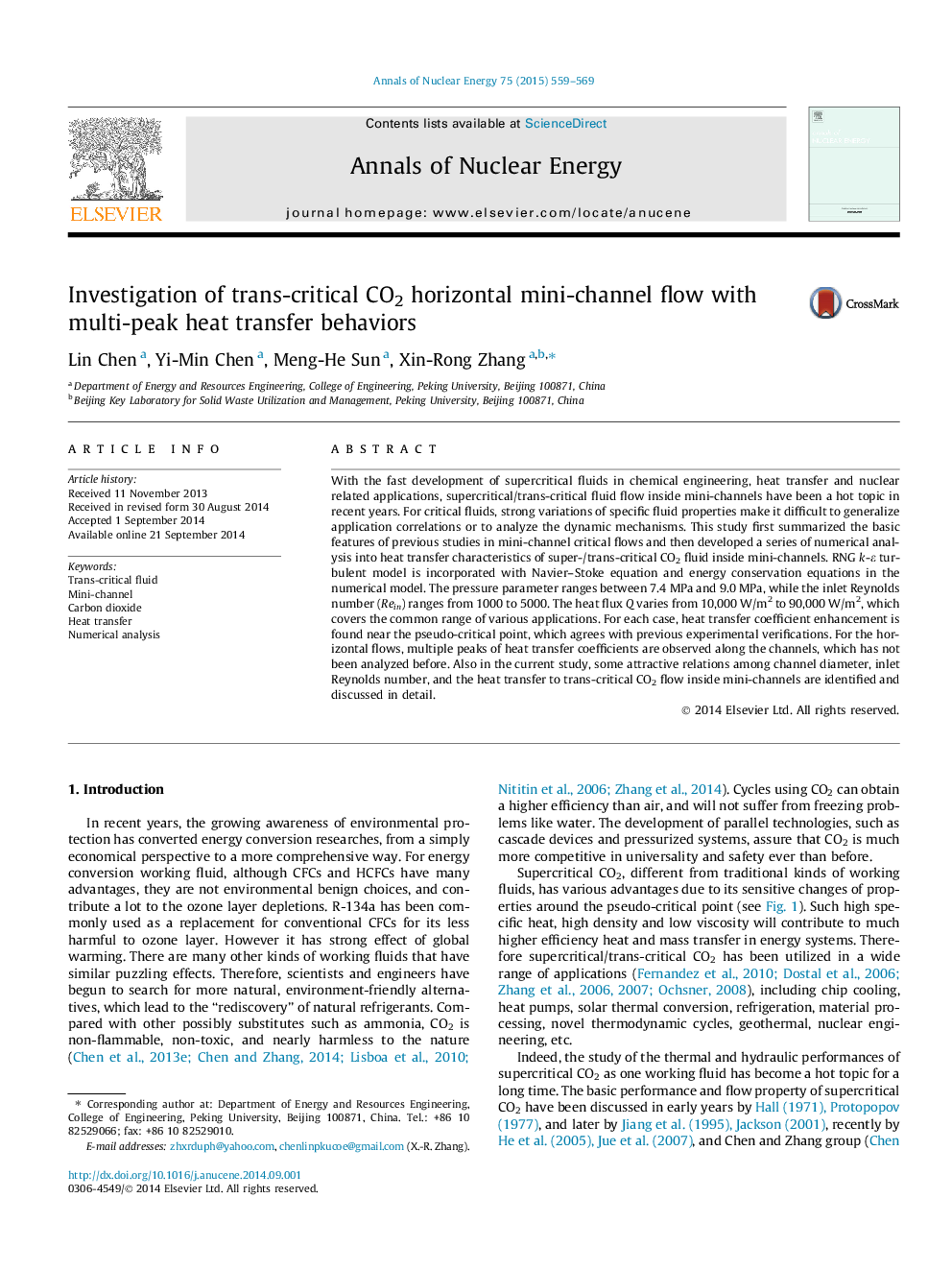 Investigation of trans-critical CO2 horizontal mini-channel flow with multi-peak heat transfer behaviors