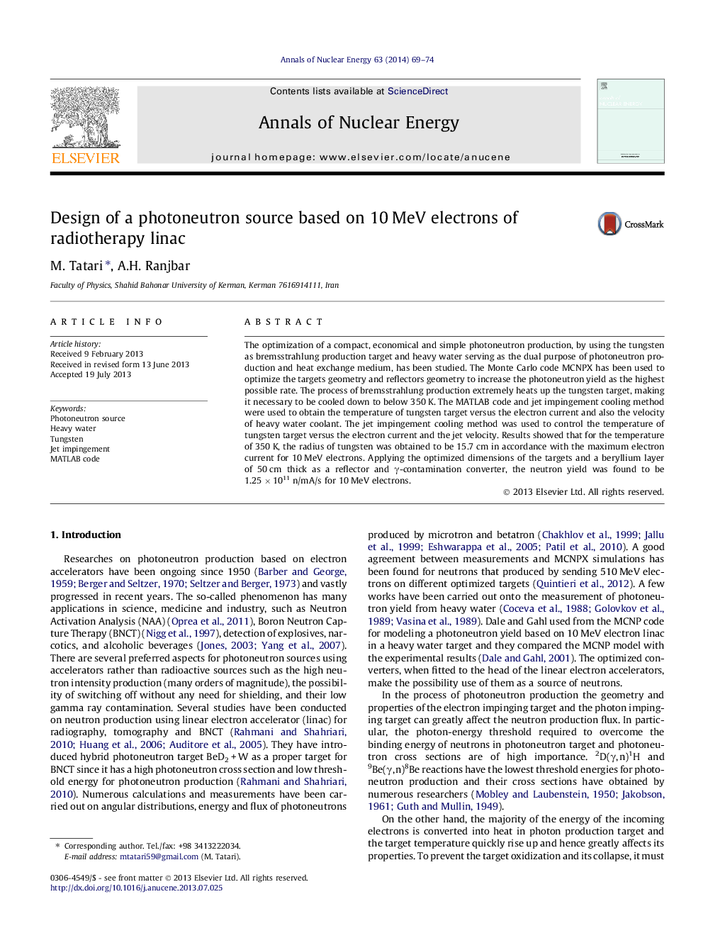 Design of a photoneutron source based on 10Â MeV electrons of radiotherapy linac