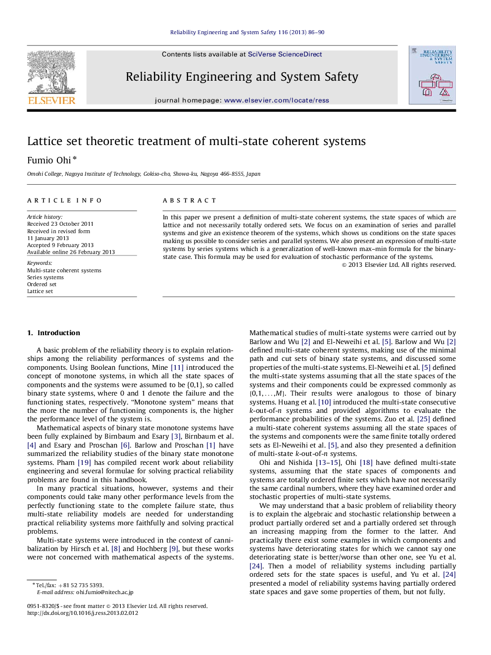 Lattice set theoretic treatment of multi-state coherent systems