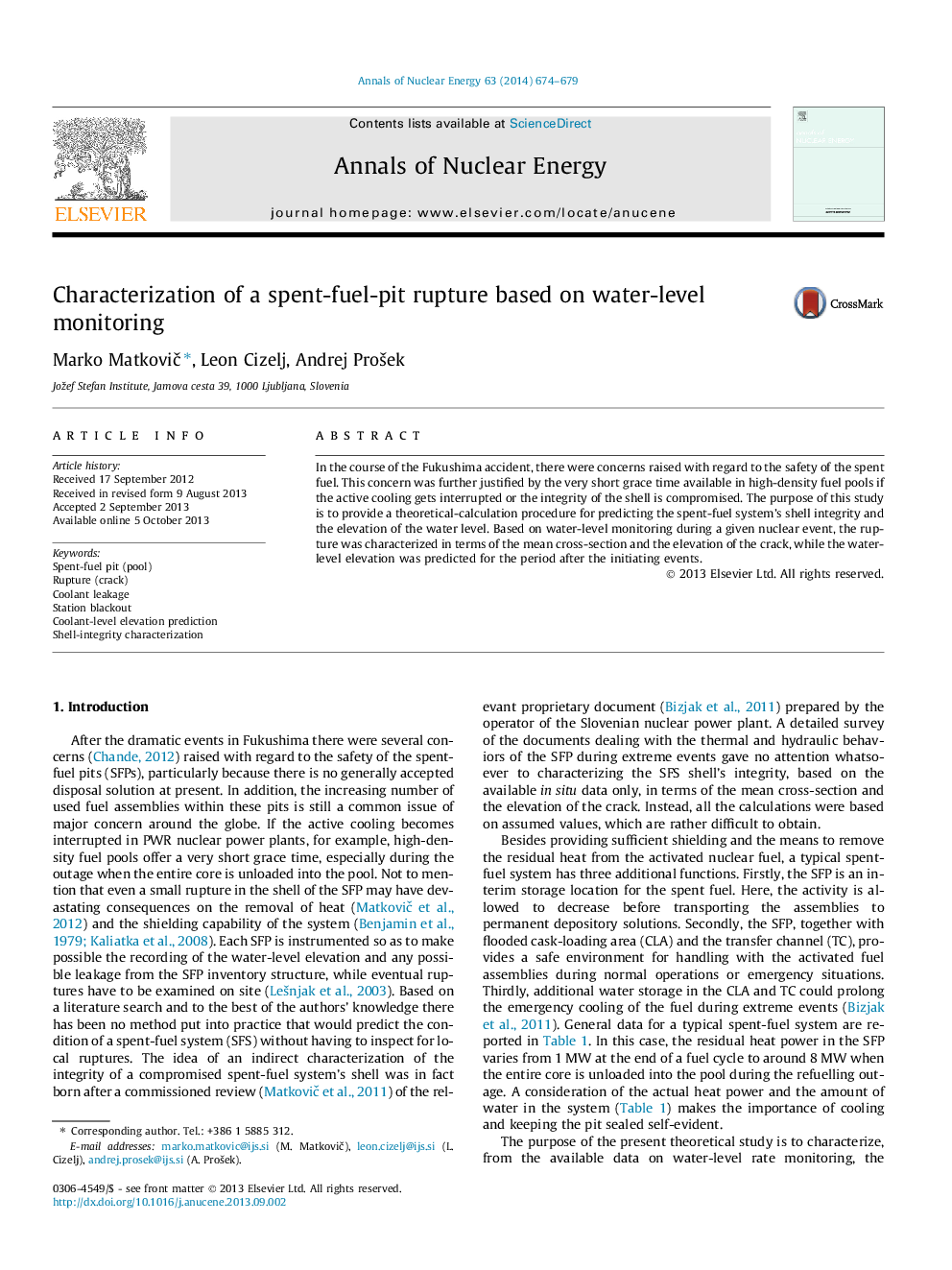 Characterization of a spent-fuel-pit rupture based on water-level monitoring